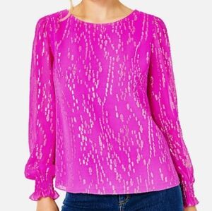 Lilly Pulitzer Idina Pink Silk Women's Top.